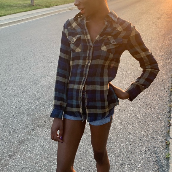 Long Sleeve Plaid Button Up - Picture 3 of 4